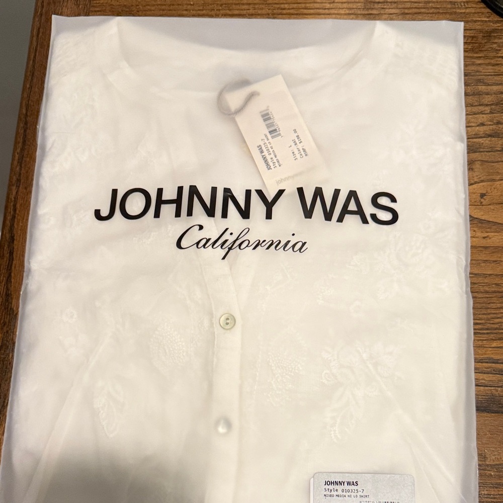 Johnny Was Ivory Embroidered Top